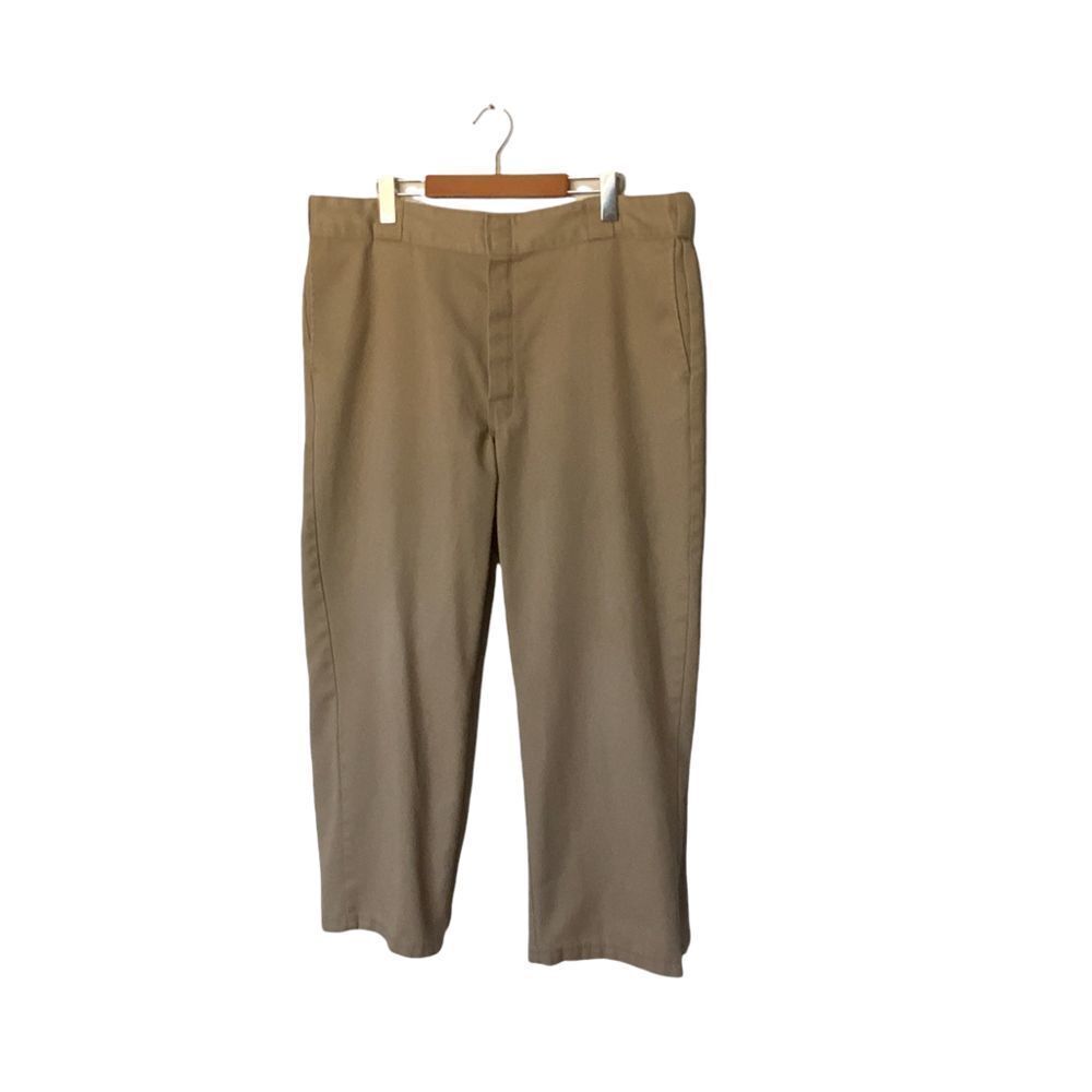 Dickie’s mens tan polyester cotton blend khaki side pockets work pants XXL